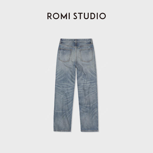 ROMI STUDIO"随性丹宁"全棉斜纹猫须字母刺绣牛仔裤 RWDSX82911 商品图1
