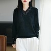 「自」全新升级【铂金会员137/天猫179/差价42】(94822)洛诗琳气质蕾丝拼接V领针织衫女2026新款女人味提花打底上衣 商品缩略图2