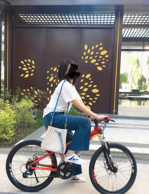 Lv 白拼蓝棋盘格 老花 水桶包 商品图4