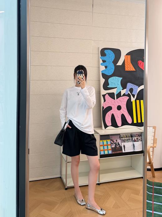 赛琳 2026春夏刚需神款✨ 简约刺绣长袖打底衫（MM） 商品图13