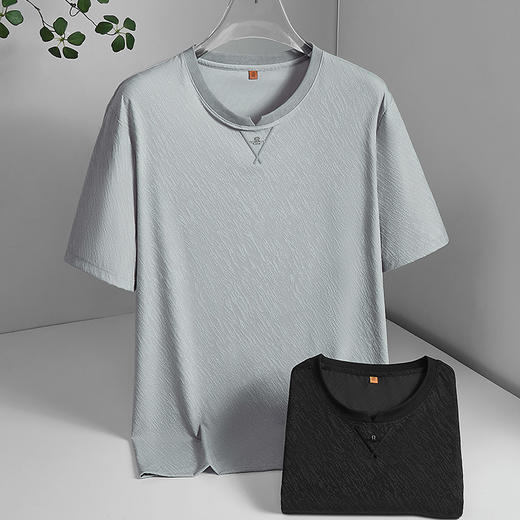 【DWP】大依优型大码男装夏季圆领短袖T恤冰丝凉爽透气加肥加大短袖上衣 商品图2