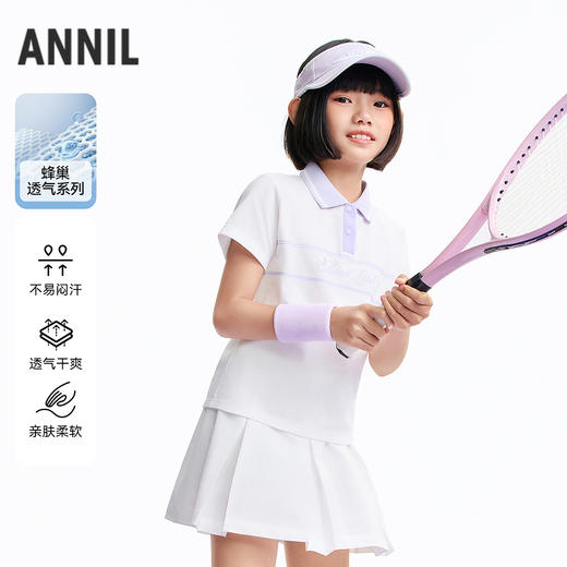 女童翻领短袖针织衫夏季新款安奈儿童装EG621684 商品图0