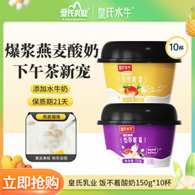 皇氏水牛 饭不着爆浆燕麦酸奶 150g*10 黄桃味  桑葚草莓味