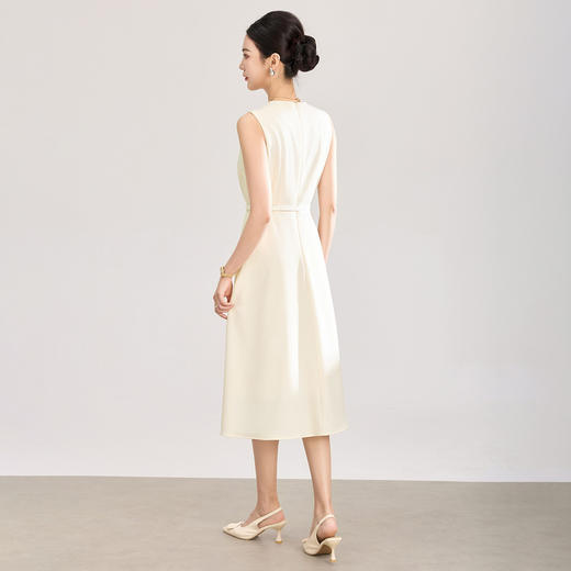 「高货wl」全新升级【铂金会员367/天猫489/差价122】(12516)洛诗琳知性高级感无袖连衣裙2026新款修身通勤显瘦A字裙 商品图4