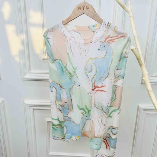 山水水墨~水溶羊毛圆领针织宽松显瘦长袖 商品图1