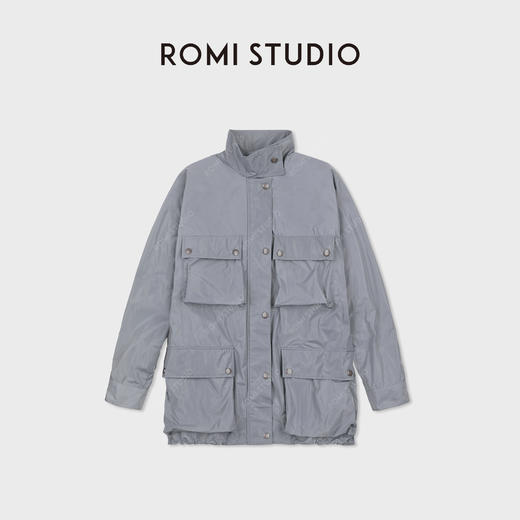 ROMI STUDIO“松弛率性”塔夫绸自然垂坠宽松中长款风衣RWDSWG2353 商品图0