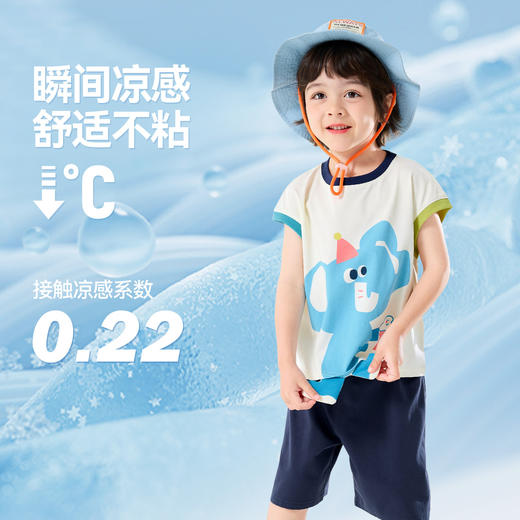 【凉感科技】嘟嘟家儿童套装夏季宝宝童装男童女童超好看短袖短裤F6BTZ001 商品图2