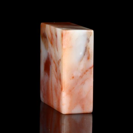 孤品18040老挝石红花冻石带皮素章藏书章书画闲章1.7*4.4*4.3cm 商品图3