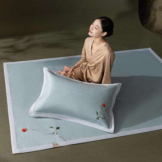 【高端系列 | 绣花软席】丝享河姆渡臻享柔藤绣花软席-翠竹柔软舒适家用凉席 商品图14