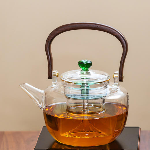 蒸煮两用高硼硅玻璃壶 明火直烧不炸裂！出水顺 断水利落 不滴水不挂杯 煮水煮茶 养生茶饮 耐高温 防爆裂 烧水煮茶 东方禅意之美 电陶炉煮茶器 包邮|百里居 0407 商品图0