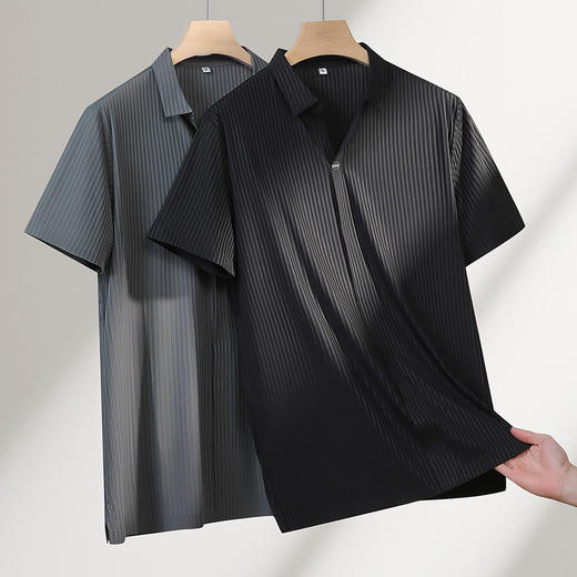 【DPF】大依优型大码男装夏季冰丝短袖POLO衫潮流时尚商务休闲上衣T恤 商品图3