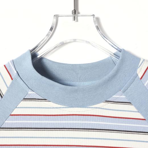 SDSA男装2026新款轻奢韩系撞色tia条纹刺绣字母圆领短袖T恤百搭 商品图2