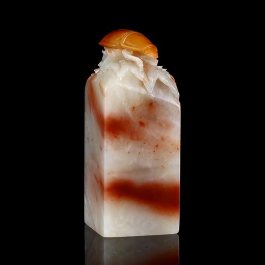 孤品18035老挝石红花五彩冻巧色富甲一方姓名章藏书章书画章2.5*2.5*6.3cm 商品图3