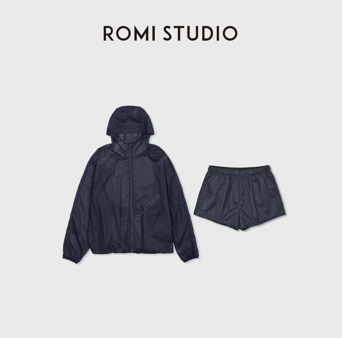 ROMI STUDIO“零系列”UPF50轻薄防晒褶皱松紧弹力短裤 RWDRXD2554