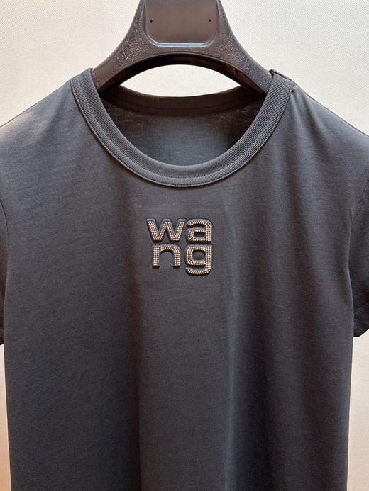 41-4 巨巨巨时髦 纯圆正 AW基础 暗黑做旧水洗 字母烫钻 时髦短袖T恤 商品图10