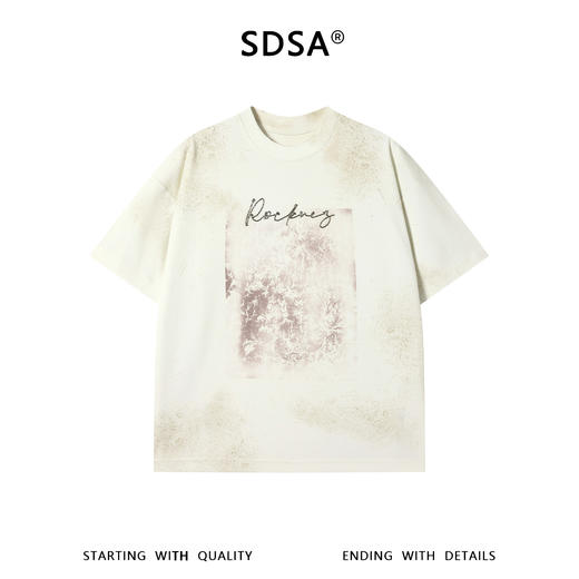 SDSA男装2026新款高贵轻奢潮牌扎染珠子字母圆领短袖T恤百搭上衣 商品图0