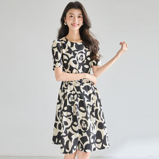 「高货sh」全新升级【铂金会员247/天猫329/差价82】(05839)洛诗琳法式小香风连衣裙2026新款优雅气质收腰显瘦印花裙 商品图4