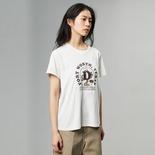 Dickies24春夏新品 前胸D字母印花卡通图案女式短袖T恤 商品图2