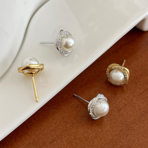 【简希】S925银法式轻奢珍珠耳钉耳饰【RSX-ES2828】 商品图0