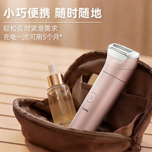 飞利浦（PHILIPS）脱毛仪小巧便携剃毛器 干湿两用脱毛刀 全身可用剃毛刀私密剃毛器刮毛器 BRL128/80 商品图3