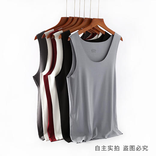 Mylyis 女款宽吊带方领长款美背X23102/男款兰精莫代尔无痕圆领背心2711 合集 商品图5