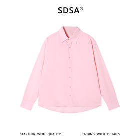 SDSA男装2026新款高贵轻奢韩系简约纯色长袖衬衫百搭宽松休闲衬衣