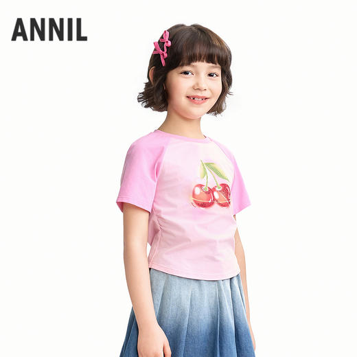【实体店同款】女童短袖针织衫夏季新款安奈儿童装AG621243 商品图1