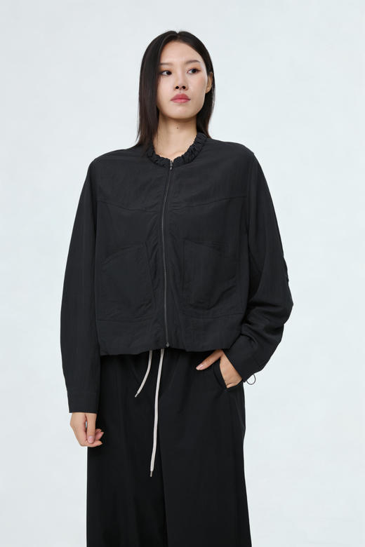 水淼加肥加大码女装2026春夏速干透气舒适小立领外套2532 商品图1