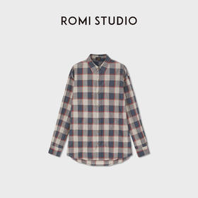 ROMI STUDIO“美式街头”进口超薄色织格纹宽松复古衬衫RWDSSY2464