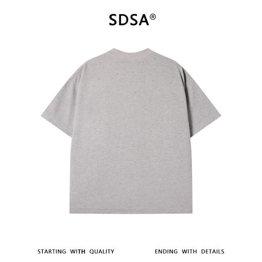 SDSA男装2026新款高贵轻奢潮牌几何线条磨破圆领短袖T恤百搭时尚 商品图4