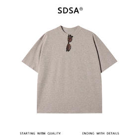 SDSA男装2026新款高贵轻奢潮牌墨镜印花宽松短袖T恤百搭时尚上衣
