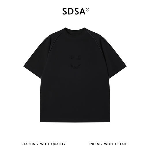 SDSA男装2026新款高贵轻奢潮牌烫钻笑脸宽松圆领短袖T恤百搭时尚 商品图0