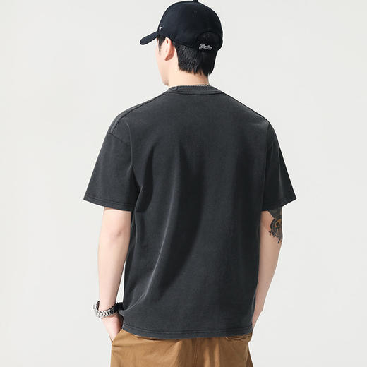 【DYG】【纯棉】大依优型大码男装夏季圆领短袖T恤怀旧重磅休闲短袖上衣 商品图3