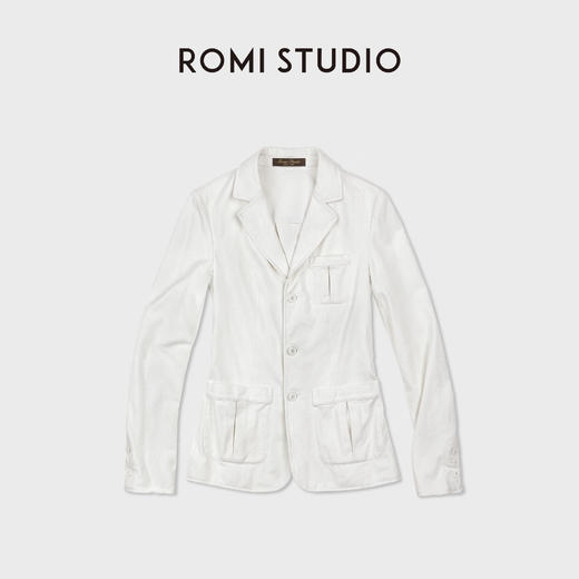 ROMI STUDIO“优雅绅士”汉麻混纺老钱气质白色西装外套RWDSWG2235 商品图0