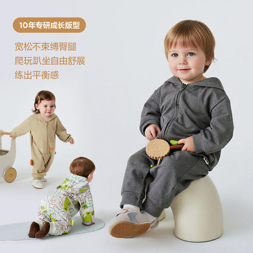 迷你巴拉巴拉男女童宝宝柔软可爱造型连帽连体衣可外出爬服春秋季 商品图3