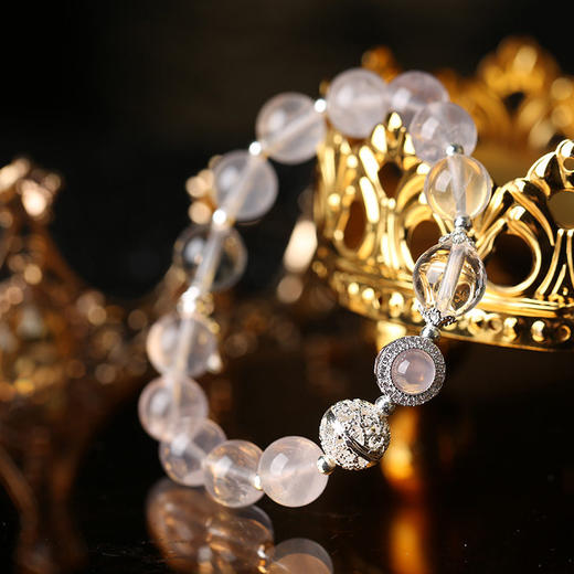 【祈愿吉品】纳福粉晶手链姻缘水晶同手链女款 商品图2