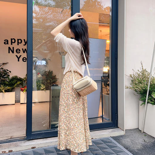 火桐hooton铂金系列 暖枝 双层真丝乔其半裙 商品图3