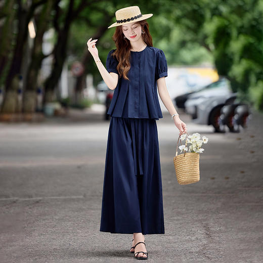 2026春季新款时尚套装女装洋气衬衫+阔腿裤两件套裤 SY2751 商品图2