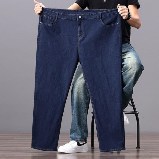 【DYG】大依优型大码男装纯色牛仔裤长裤宽松休闲百搭直筒牛仔裤加大码 商品图2