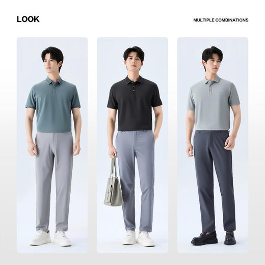 【华夫格肌理/印花POLO衫】柒牌短袖POLO衫2026夏季新款商务上衣 130T70640 商品图2