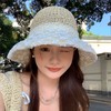 蕾丝花朵大草帽海边沙滩女士渔夫帽防晒防紫外线遮阳系带新款夏季 商品缩略图2