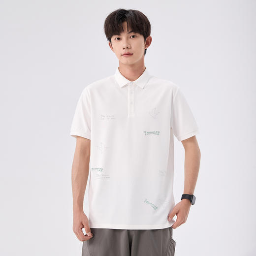 gxgjeans男装【含桑蚕丝】凉感印花男士短袖POLO衫26夏款潮流百搭上衣K&C 商品图2