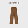 ROMI STUDIO“棕标系列”羊绒弹力皮松紧高腰直筒皮裤RWDWXG2174 商品缩略图1