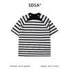 SDSA男装2026新款轻奢韩系撞色条纹刺绣字母圆领短袖T恤百搭上衣 商品缩略图1