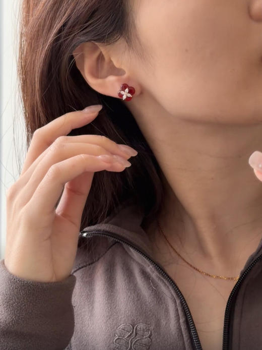 何方珠宝 2026新年系列 柿柿如意项链 耳钉 商品图5