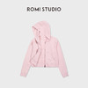 ROMI STUDIO“春日色彩”做旧洗水宽松粉色连帽拉链卫衣RWDSSD1920 商品缩略图0
