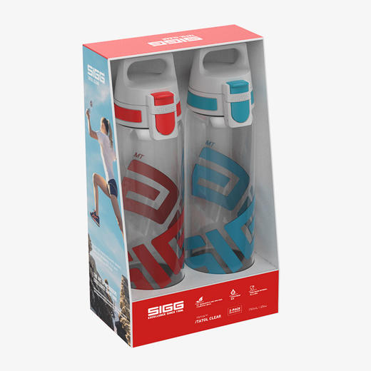 SIGG希格 精彩系列一键开合运动杯750ml二件套（红+蓝）【一经使用不支持退换】 商品图3