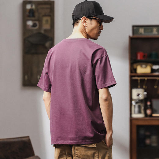 【DYG】大依优型大码男装夏季圆领短袖t恤复古水洗宽松休闲棉质短袖上衣 商品图3