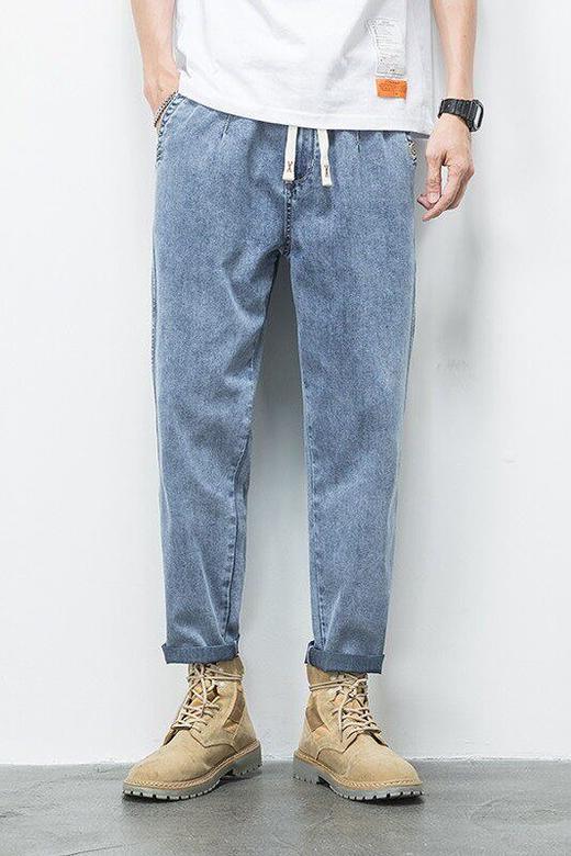 【DYG】大依优型大码男装春季直筒九分裤透气户外运动休闲百搭胖子牛仔裤 商品图5