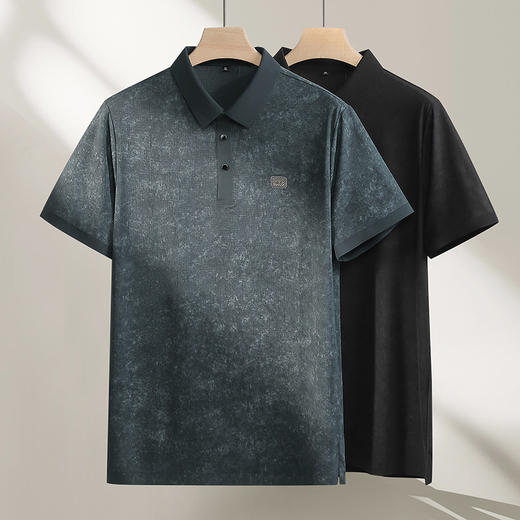 【DPF】大依优型大码男装夏季冰丝短袖POLO衫扎染潮流时尚上衣T恤 商品图1